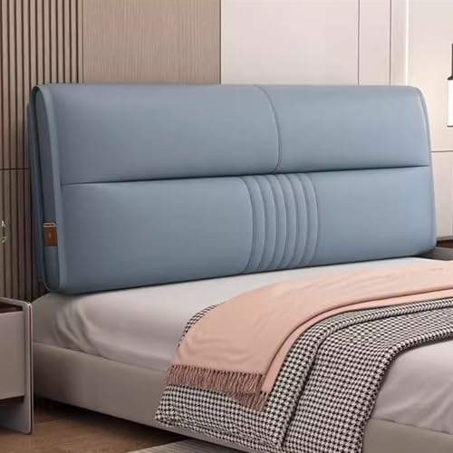 Funda de cabecero de cama azul niebla con almohada de lectura, elegante cojín de tela con tecnología a prueba de polvo para cama tamaño King (150 x 58 x 6 cm), perfecto para decoración de dormitorio