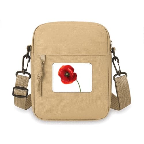 Sac à bandoulière pour téléphone portable et mini sac à main à motif fleur de maïs rouge