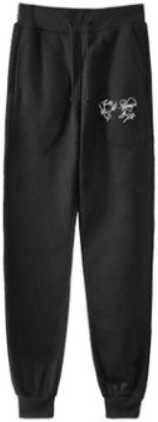 INSGOS Sweatpants Hip-Hop Blackpink Signature Printed Drawstring Jogginghose Casual Loose Pants Unisex Trend Leis