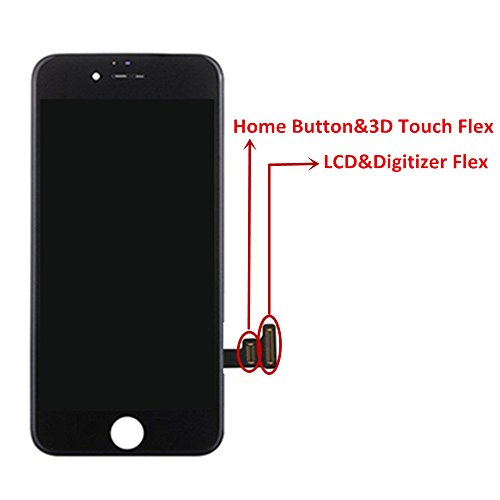 Premium Screen Replacement For Iphone 7 4.7’ 3D Touch Screen Repair Kit (Model A1660, A1778, A1779) Digitizer Display With Back Plate, Waterproof Adhesive, Tools, Tempered Glass, Instruction(Black) #TOP2