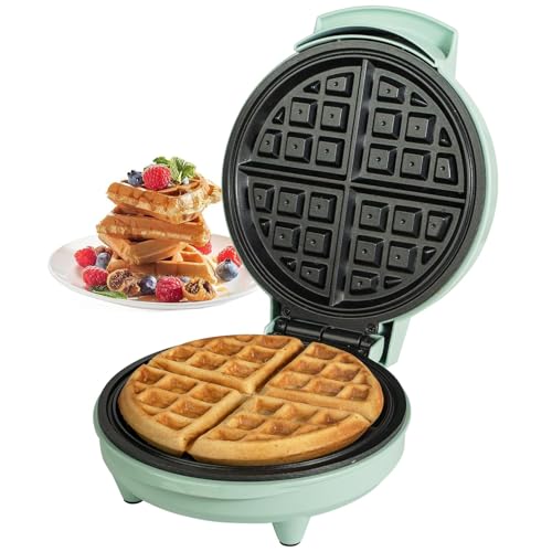 Image of Mini Waffle Maker Machine 3-in-1 | 4 Inch Compact Waffle Iron | 350W Non-Stick Sandwich, Pancake & Dessert Maker | Easy to Clean Kitchen Appliance | Perfect for Breakfast & Snacks