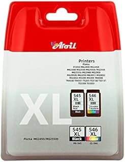 PG-545XL CL-546XL Ink Cartridge Replacement for Canon 545 546 XL Multipack for Pixma TS3150 MG2550s MG3050 TR4550 MG2950 MG2450 TR4551 MG2500 MX495 MG2550 TS3355 TS3151 MG3051 MG2900 (1 Black,1 Color)