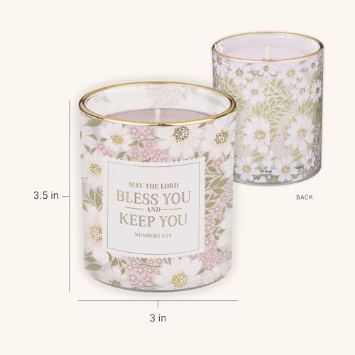 Image of Christian Art Gifts Lord Bless You Scented Candle: Soy Wax, Bible Verse
