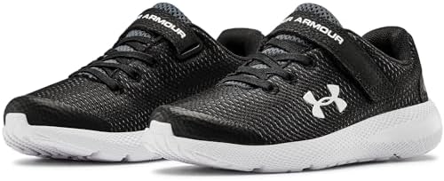 Under Armour Unisex Child Pre School Pursuit 2 Alternative Closure Sneaker, Black/White, 13 Little Kid US | Image 2