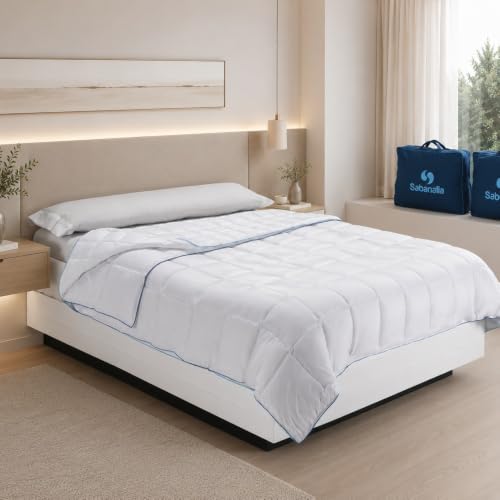 SABANALIA Edredon Nórdico 4 Estaciones Cama 150 150+350g | Dos capas...