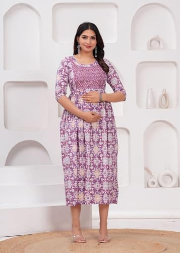 Image of Women's Maternity Kurti for Feeding Zippers |Easy Breastfeeding Kurti for Nursing Pre and Post Pregnancy (Combo of 2 Kurti)