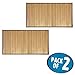 mDesign Natural Bamboo Rectangular Spa Bath Mat Rug with Fabric Trim - Water Resistant Non-Slip Shower Floor Rugs for Bathroom Vanity, Bathtub - Echo Collection - 2 Pack - Natural/Tan