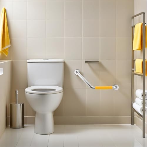 Evite caídas de personas mayores con esta barra de apoyo para ducha en acero inoxidable de 28cm 7