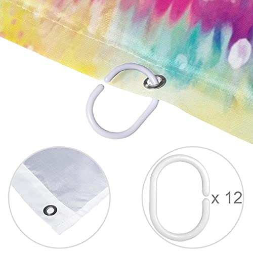 Rideau de douche coloré abstrait tie dye 183x183cm grand format