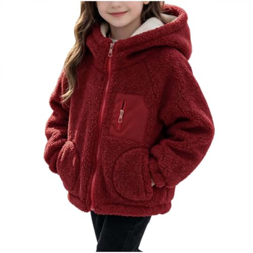 Girls Fleece Jacket Zip Up Hoodie Winter Coat with Pockets Warm Outerwear | Girls winter jacket, fleece hoodie with cozy hood and pockets, ideal for school, outdoor play, travel and cold-weather days - image 1