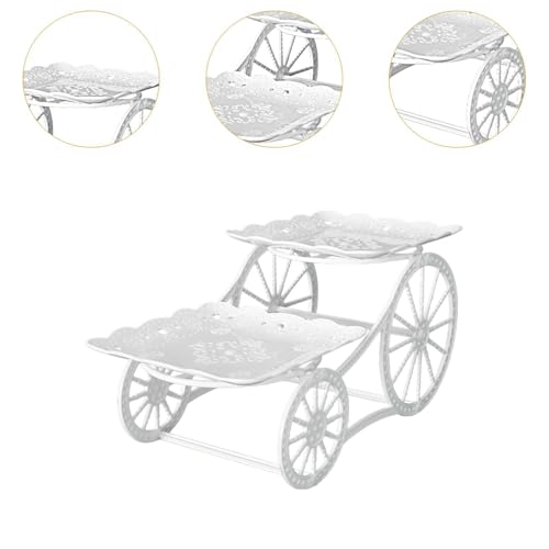 MagiDeal Tiered Cupcake Stand Carriage Cake Stand Storage Snack 2 Tier Serving Tray Wedding Cake Stand for Festival Dining Room Party, square - Cosy Home Interiors MagiDeal Tiered Cupcake Stand Carriage Cake Stand Storage Snack 2 Tier Serving Tray Wedding Cake Stand for Festival Dining Room Party, square - Image 2