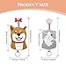 WisePoint 2-in-1 Car Key Fob Case, PU Leather Cute Case with Cat and Dog Pattern, Pull Out Key Bag Pouch for Cars, Access Cards
