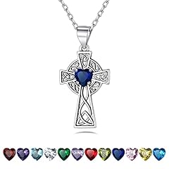 09. Celtic Cross Necklace (Sep-Sapphire)