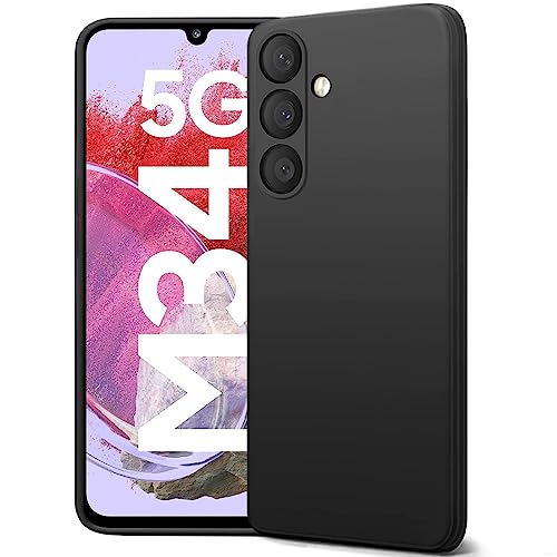 TheGiftKart Liquid Silicone Back Cover Case for Samsung Galaxy M34 5G / F34 5G | Soft Micro-Fibre Lining Inside | Camera Protection Bump | Shockproof Back Case for Samsung M34 / F34 (Silicone, Black)- Best and cheap mobile covers in India