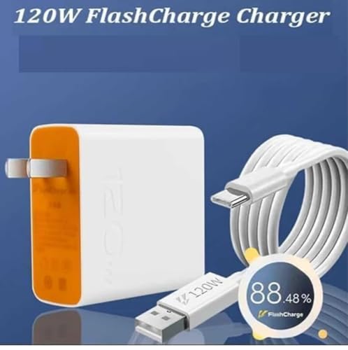 Image of Original 120W Ultra Fast Charging Adapter with USB-C to USB-C Cable Compatible with iQOO Neo11 Neo9 and Vivo X200 X100 Pro Rapid Power Delivery Compact & Durable Design