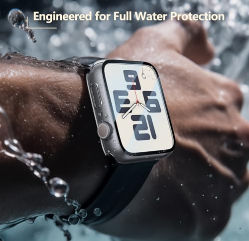 Carcasa rígida Apple Watch SE 40mm impermeable con protector de cristal templado HD 5