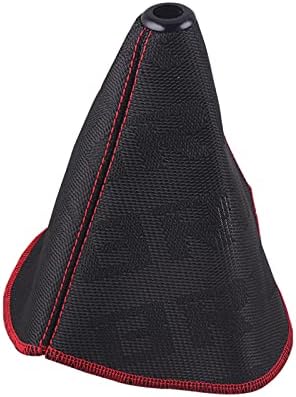Durable Canvas Gear Shift Boot Lever Knob Cover Racing Shift Knob Collars for Universal Car-Black
