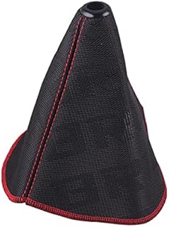 Durable Canvas Gear Shift Boot Lever Knob Cover Racing Shift Knob Collars for Universal Car-Black