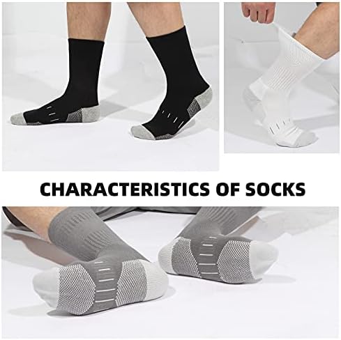 BUDERMMY Walking Socks Womens 6 Pairs Hiking Breathable Cushioned Socks Women Comfortable Anti Blister Casual Crew Socks Ladies Outdoor Multipack Performance Athletic Socks