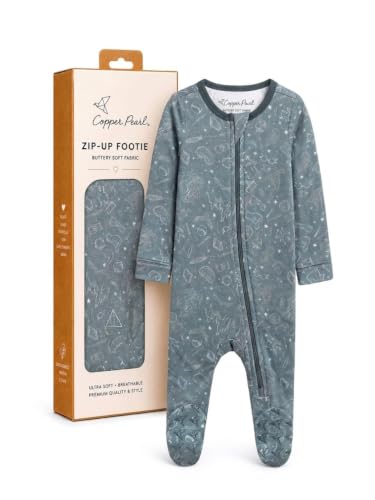 Image of Copper Pearl Zip-Up Footie Baby Pajamas - Soft Newborn Onesies for Boys & Girls, Tag-Free with Two-Way Zipper Baby Sleepers for Newborn - 24 Months, Hogwarts