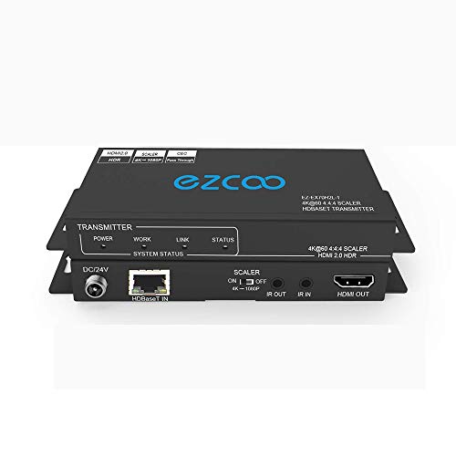 HDBaseT HDMI Extender 4K 60Hz (4:4:4 8bit) HDR10 18Gbps - 230ft 1080P,130ft 4K by Cat5e Cat6 No Lag,Two Way PoE+IR+CEC, DTS:X, HDCP2.2 HDMI Over cat6 Scaler,Slim Mini Case EX70H2L