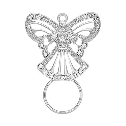 Crystal Guardian Angel Strong Magnetic Eyeglass Holder Clip Brooch for Shirt