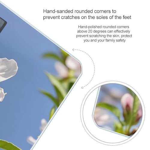 Báscula digital de baño con imagen flores durazno y pantalla LCD miniatura 4