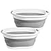 Produktbild Wäschewanne Faltbar, Faltbarer Wäschekorb XL 40L im 2er Set, Grau-Weiß - Klappbarer Wäschekorb und Faltbare Wäschewanne in einem, Langlebig und Wasserdicht, Ideal für Ordnung und Platzersparnis