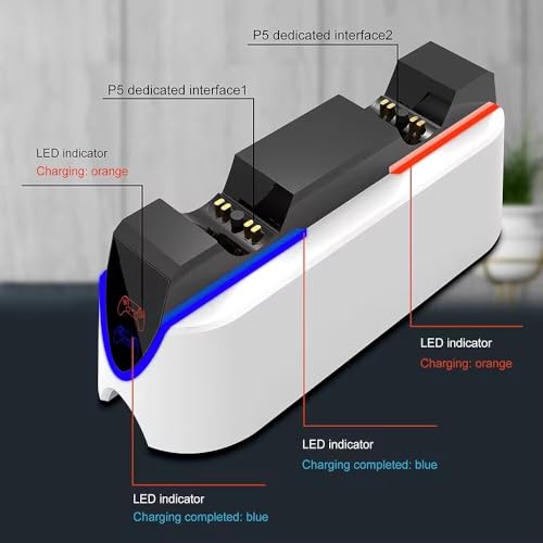 Ładowarka do kontrolera PS5, szybka stacja ładująca 2,5H do Playstation 5, łatwa w użyciu stacja ładująca.