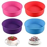 El paquete incluye: Un total de 4 paquetes de moldes redondos para hornear pasteles en 8 pulgadas. Este juego de moldes está disponible en 4 colores y puede elegir según sus necesidades. Color: azul. Rojo, morado, rosa.