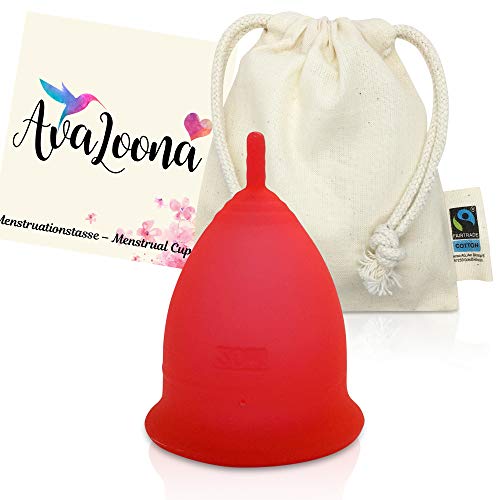 Copa Menstrual AvaLoona de Silicona de Grado Médico (rojo, grande) Cover