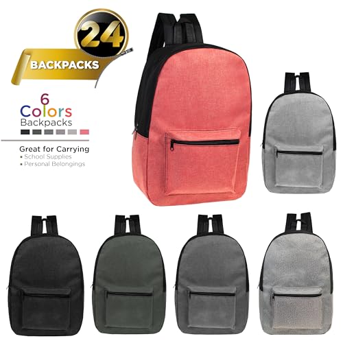 Moda West 24 Pack 17 inch Wholesale Bulk Backpack For Work School In Assorted Color Perfect For Donations and Giveaways2