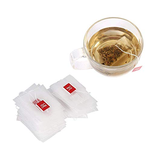 Yavoluy お茶バッグ 200枚 ティーパック 紐付き 使い捨て 茶こし 空の袋フィルター お茶出しバッグ ナイロン ルースリーフティー&コーヒー用 (5.8*7cm)
