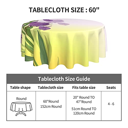 Sarnfans Music Tablecloth,Musical And Notes Guitar Keyboard,Round 60 X 60 Inch Table Cover Polyester Stain And Wrinkle Resistant Table Cloth For Kitchen Dining Coffee Party,White #TOP4