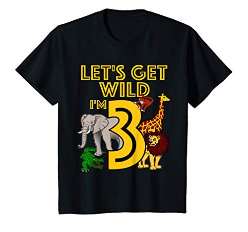 Kids 3 Year Old Zoo Birthday Shirt Safari Jungle Animal 3rd Gift T-Shirt