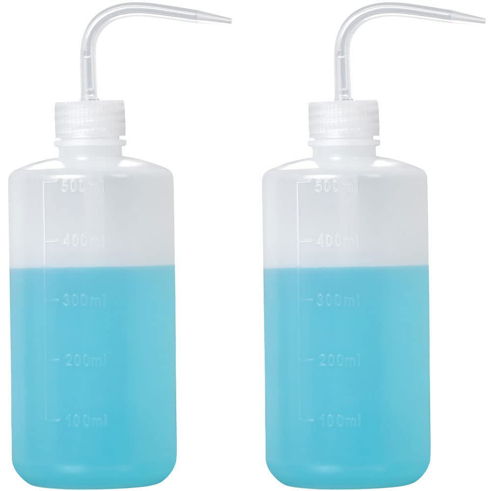 HOOMBOOM 2-Pack Tattoo Wash Bottle | 500ml/16oz Water Squirt Bottle for Succulent Watering & Medical Cleaning - White