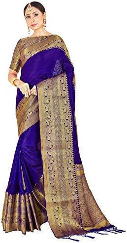 Elina fashion Sarees for Women Banarasi Art Silk Woven Sari - Ind...