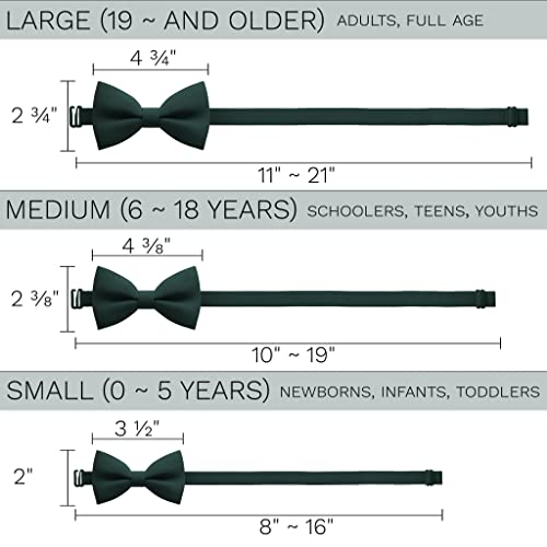 Image of Bow Tie House Mens Bowties Pre-tied Shape Clip on Bowtie Solid Men Formal Wear for kids, baby boys, toddler any age bow ties