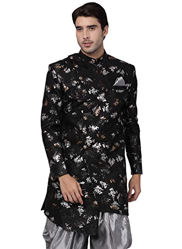 Image of VASTRAMAY Men's Silk Blend Regular Fit Solid Regular Shirt Kurta