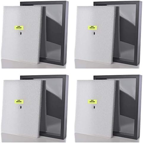 Shart 4 Pack Original T Shirt Frame with Real Glass - Concert Event T Shirts Sports Jersey Display Case Frames, Black 11 x 14 Inch Frames