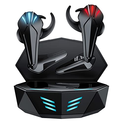 Image of EDYELL TWS Gaming Wireless Earbuds,60Ms Low Latency,Bluetooth 5.1,Ipx7 Trusted Waterproof,Dedicated Gaming Mode,40H Playtime,Built-in Microphone with Deep Bass for Sports,Blazing Led New,in-Ear