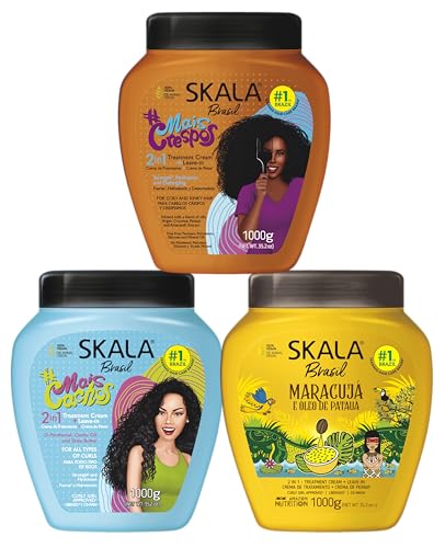 SKALA Mais Cachos, Crespos, and Maracuja 2-in-1 Cream (3-Pack Bundle) - 105.6 oz