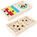 Produktbild XIAPIA 3in1 Fast Slingpuck Game für 2 Spieler | Tisch Curling Holzspielzeug für Jungen und Mädchen ab 5 Jahren | Desktop Fastrack Board Hockey Familienspiel für Erwachsene 34x22x2,8 cm