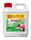Simoniz Wash & Wax 1 L – Triple-Action Car Shampoo & Wax – Cleans, Shines & Protects Paintwork – Up to 66 Washes – High-Foam Car Wash Shampoo for Glossy Finish – Simoniz Car Care