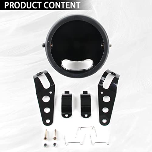 Sktyants Motorcycle 5 3/4" 5.75 Inch Headlights Housing Bucket For Motorcycle Headlight（Black） #TOP2