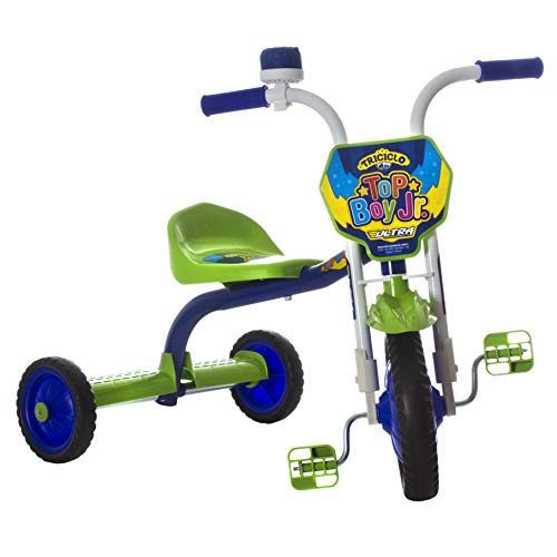 Triciclo Ultra Bike Top Boy Jr Motinha Motoca Azul/Verde
