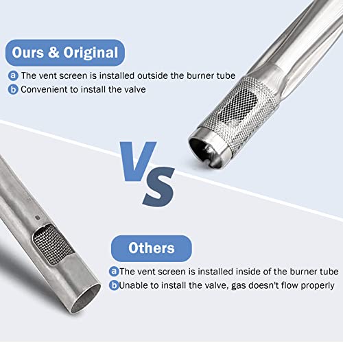 Image of Criditpid 41862 Grill Burner Tube for Weber Q200, Q220, Q2000, Q2200,396000, 396001, 396002, 566002, 53060001, 20.5 Inch 304 Stainless Steel Burner Tube Pipe Replacement Parts for Weber 69956, 60041