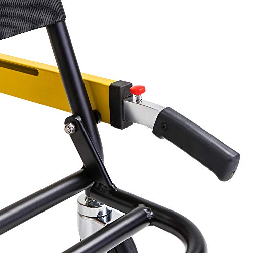 LINE2design EMS Stair Chair 70002-Y Medical Emergency Patient Transfer - 4 Wheel Deluxe Evacuation Chair - Ambulance Transport Folding Stair Chair Lift - Load Capacity: 400 lb. Yellow