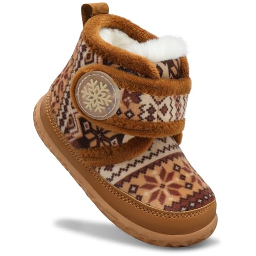 Image of Scurtain Toddler Slippers Girl Boy House Shoes Fuzzy Hard Bottom Winter Boots Baby Cozy Walking Sock Shoes