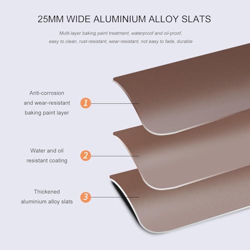 Cortinas de privacidad horizontales en aluminio de 55 x 120 cm para salones y oficinas 3